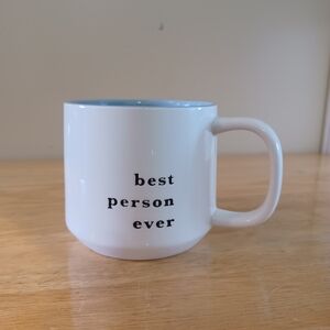 New Threshold Stoneware White & Ligth Blue Mug - Best Person Ever
